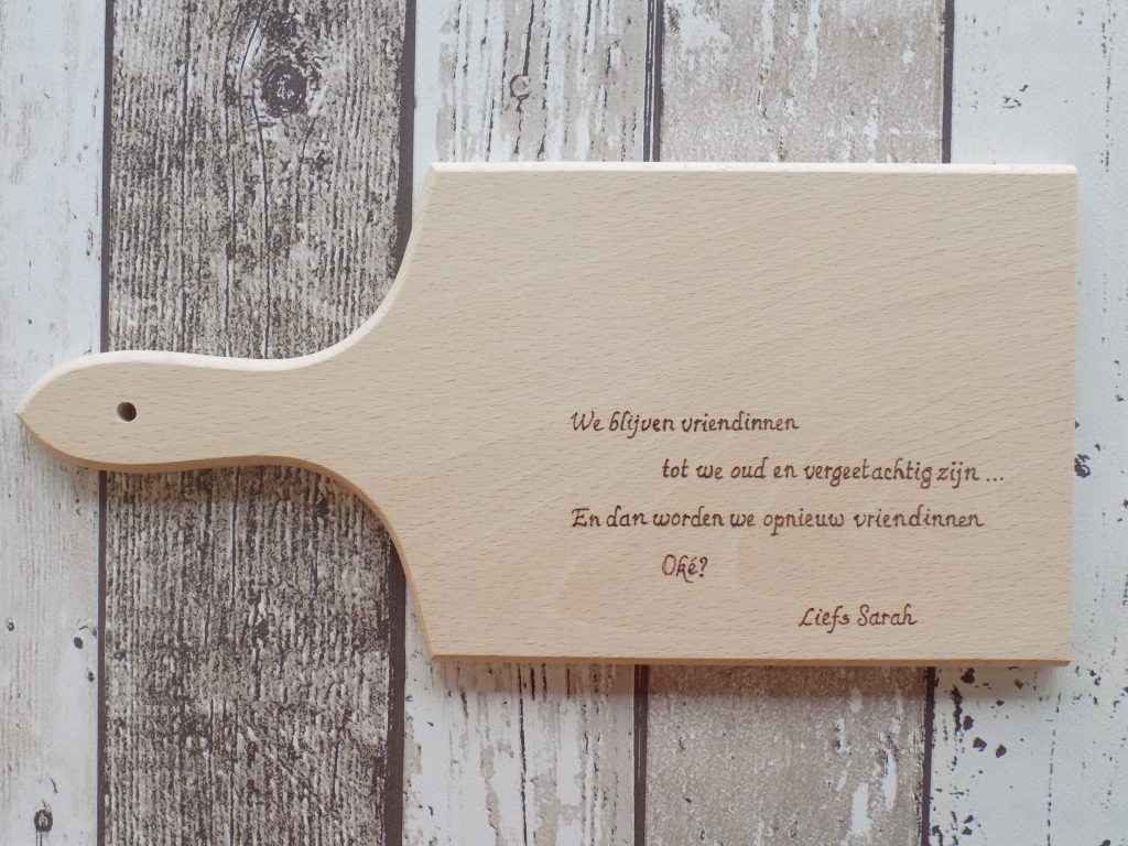 Broodplank met handvat 30x14x1 beuk onbehandeld 